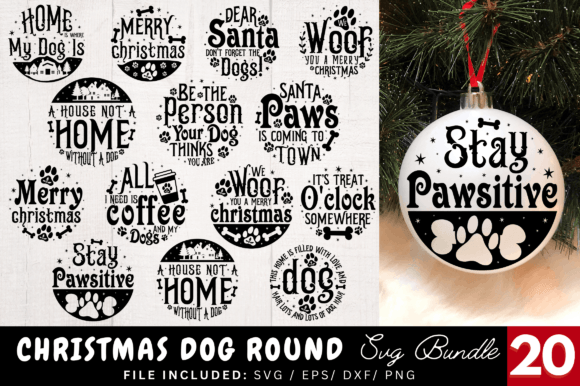 Christmas Dog Round SVG Bundle