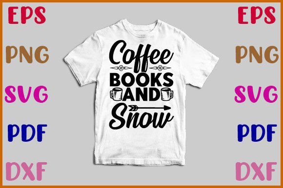 Coffee Books and Snow Svg
