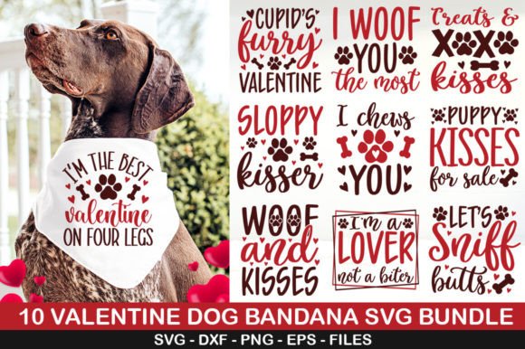 Valentine Dog Bandana SVG Bundle